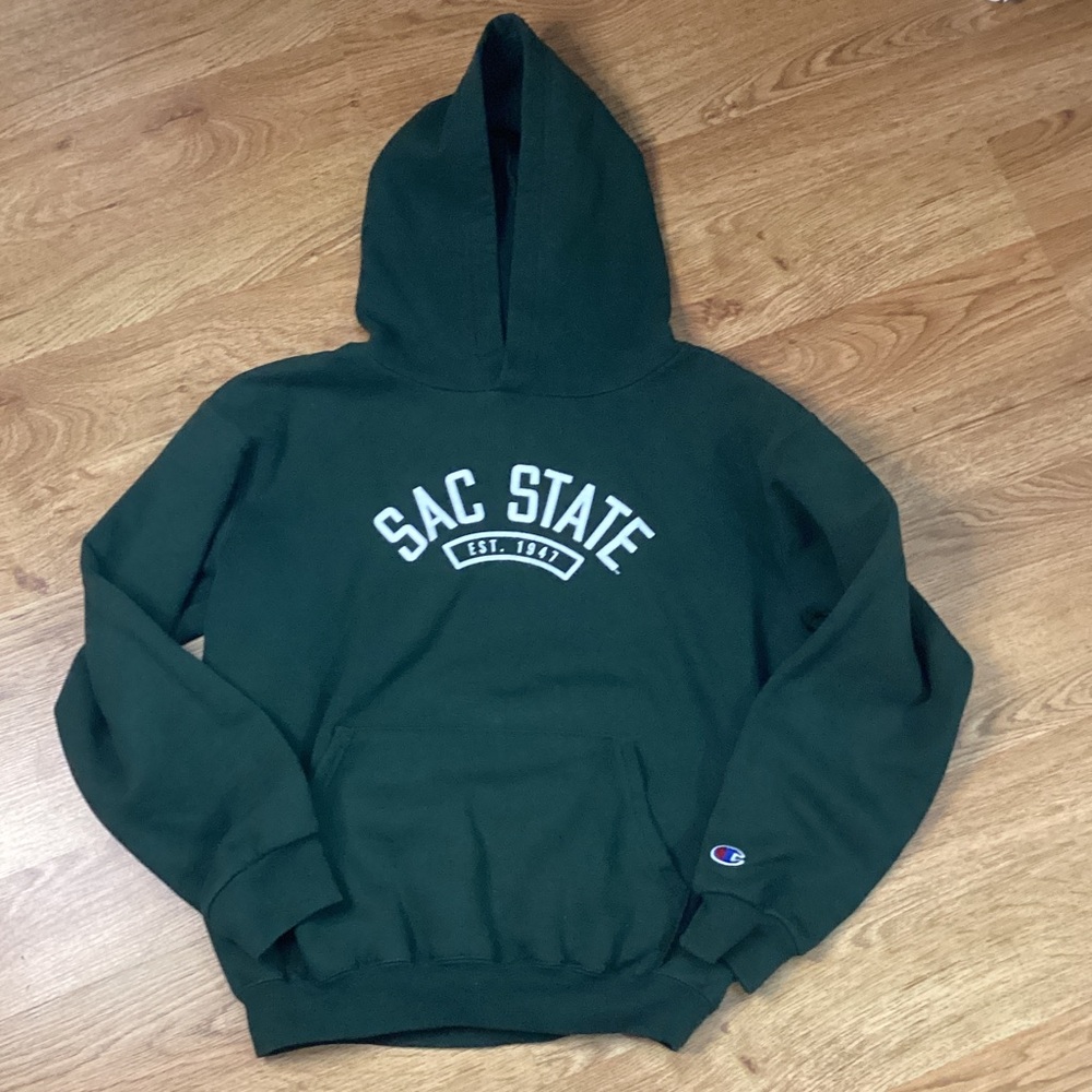 Champion Dark Green Sac State Hoodie